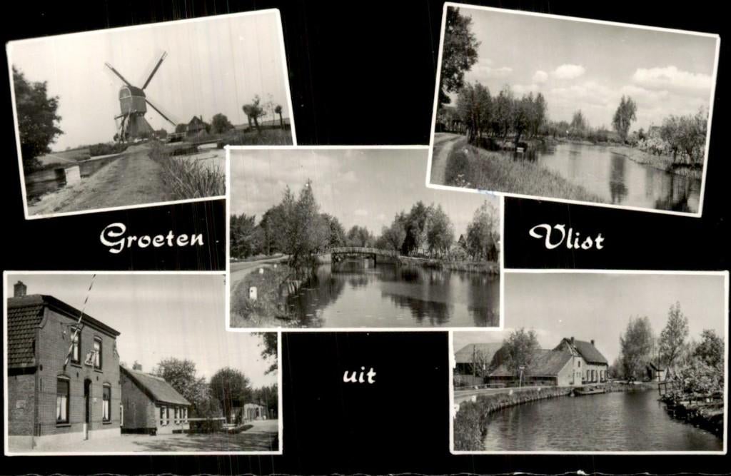 Vlist - Collage - Groeten, Ophalen of Verzenden, 1940 tot 1960, Ongelopen, Zuid-Holland