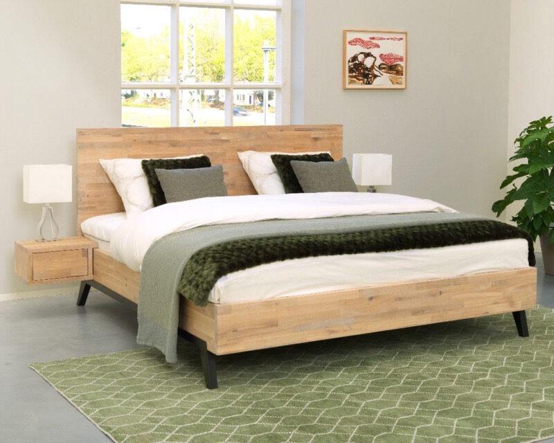 Ledikanten massief geolied eiken hout / Dreambedden, Ophalen of Verzenden, Nieuw, Zwart