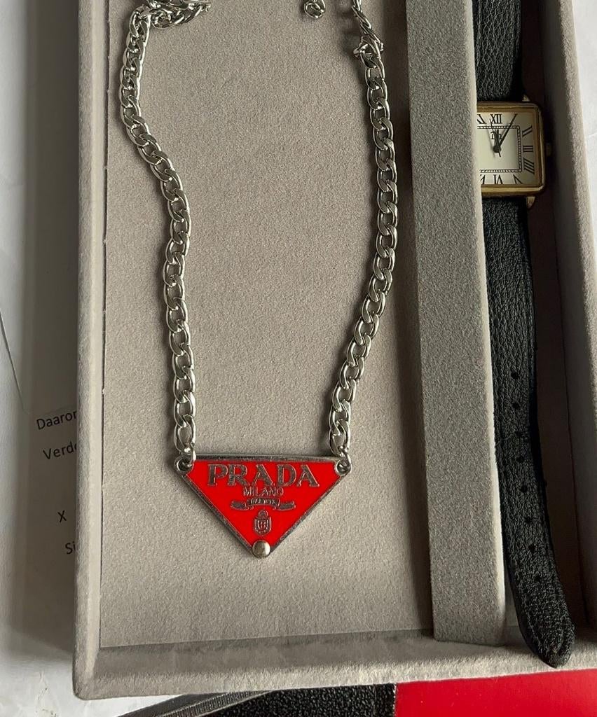 prada ketting, Sieraden, Tassen en Uiterlijk, Kettingen, Verzenden, Nieuw, Zilver, Zilver