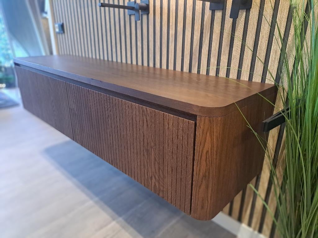 Son 2.0 Massief eiken badmeubel met ronde hoeken 180cm, 150 tot 200 cm, Nieuw, Ophalen of Verzenden, Minder dan 100 cm