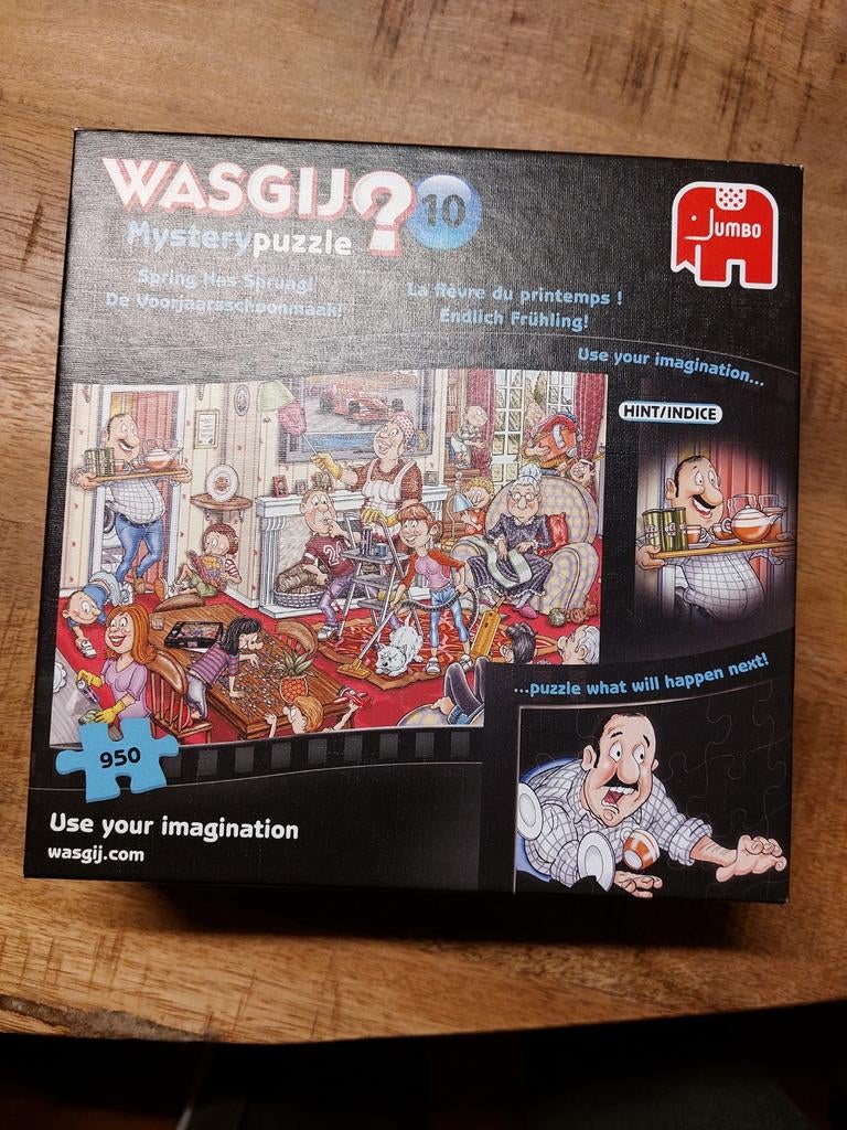 Wasgij puzzel mystery nr. 10 De voorjaarsschoonmaak, Ophalen of Verzenden, 500 t/m 1500 stukjes, Zo goed als nieuw