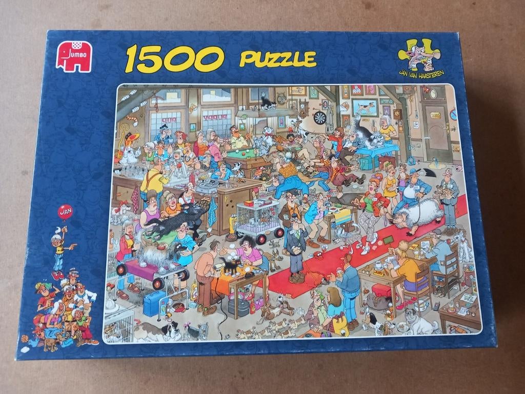 Jan van Haasteren. De Hondenshow 1500., Ophalen of Verzenden, 500 t/m 1500 stukjes, Gebruikt, Legpuzzel