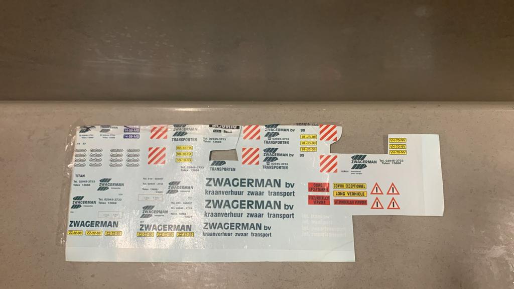 Tekno WSI decals Zwagerman, Ophalen of Verzenden, Zo goed als nieuw, Bus of Vrachtwagen, Tekno