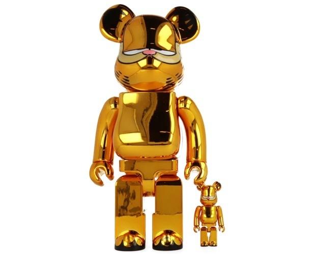 Bearbrick Garfield 400% & 100% - Gouden Editie, Verzamelen, Poppetjes en Figuurtjes, Ophalen of Verzenden, Zo goed als nieuw