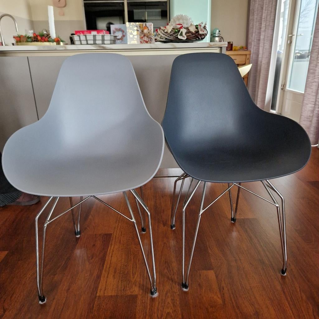 Kubikoff Dimple stoelen - Design stoelen, Ophalen, Gebruikt, Grijs, Metaal