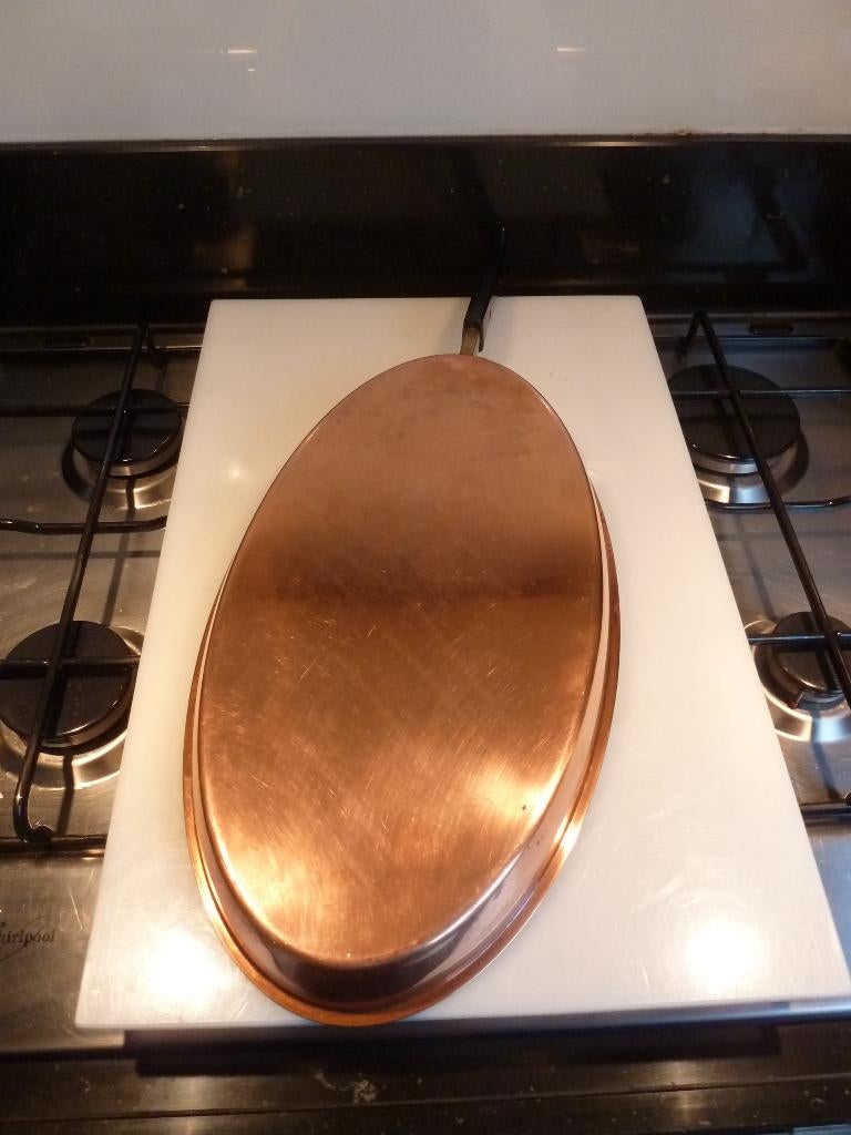 Ovale Koperen vispan  culinox, Ophalen of Verzenden, Gebruikt, Overige materialen, Koekenpan of Braadpan