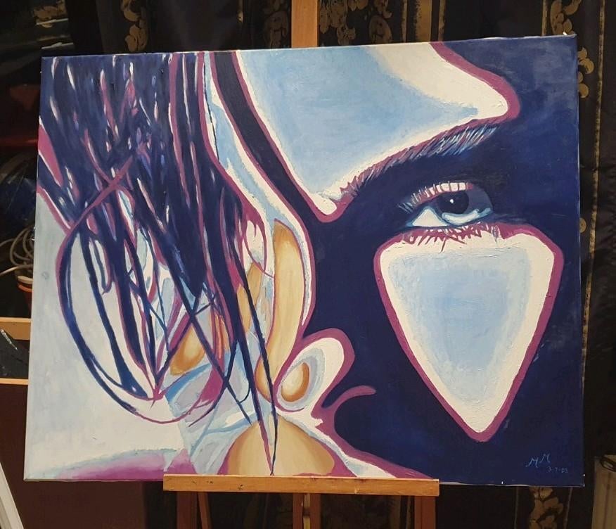 Abstracte moderne schilderij (gezicht) 10080cm, Ophalen