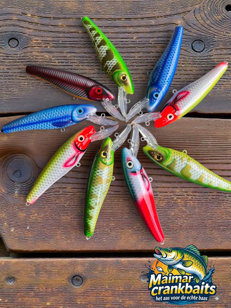 The ErnieCC 6” custom gespoten en UV treble #1, Haak, Purmerend, Maimarcrankbaits, Nieuw