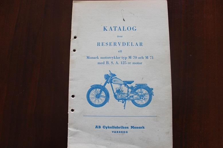 Monark M70 M71 met BSA 125cc motor onderdelen boekje, Motoren, Ophalen of Verzenden, Overige merken