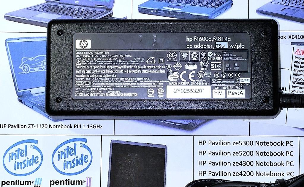 HP F4600A F1781A Lite-On PA-1750-01HM 19V 3.95A 75W Adapter, Ophalen of Verzenden, Zo goed als nieuw, Hewlett Packard (HP)