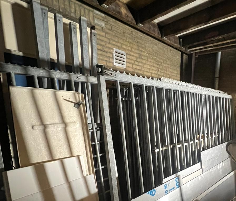 Heras hekwerken met dubbele  poort en staanders, Ophalen, Gebruikt, IJzer