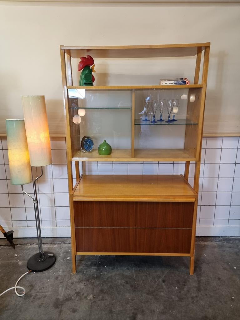 Vintage wandmeubel of roomdivider jaren 60 mid century, Ophalen, Zo goed als nieuw, Minder dan 150 cm, Minder dan 100 cm
