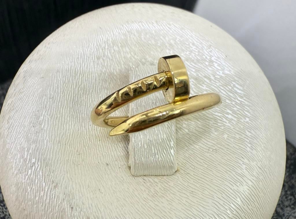 Prachtige 18k gouden spijker ring, Sieraden, Tassen en Uiterlijk, Ophalen of Verzenden, Nieuw, Goud, Dame