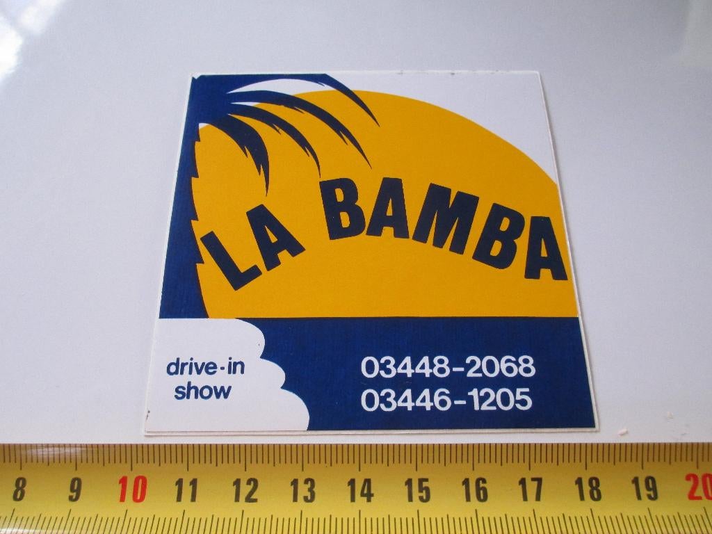 sticker Zoelen Wadenoijen  LA BAMBA drive in disco, Ophalen, Zo goed als nieuw