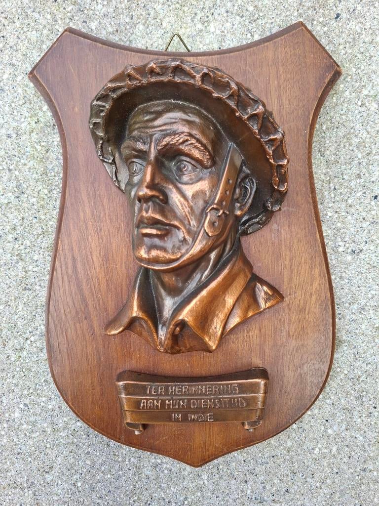 Plaquette schildje brons Indie veteraan, Ophalen of Verzenden, Landmacht, Amerika