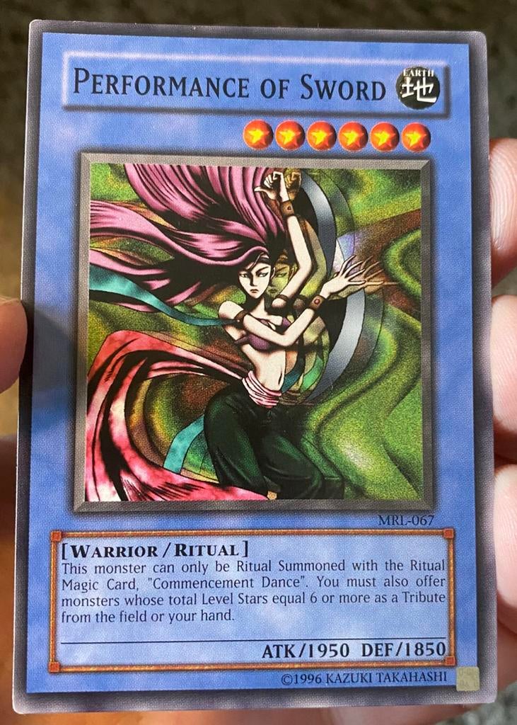 Yu-Gi-Oh! Faded Performance of Sword MRL Old US Print !, Ophalen of Verzenden, Zo goed als nieuw, Losse kaart