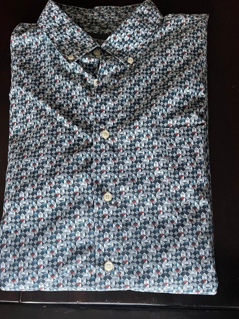 overhemd  heren mt XXXL blauw wit Henderson Nieuwstaat, Kleding | Heren, Blauw, Henderson, Ophalen of Verzenden, Zo goed als nieuw