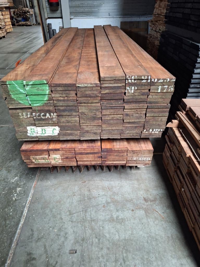 Azobe  hardhouten  terras  vloer  schutting  beschoeiing, Ophalen of Verzenden, Nieuw, Hout