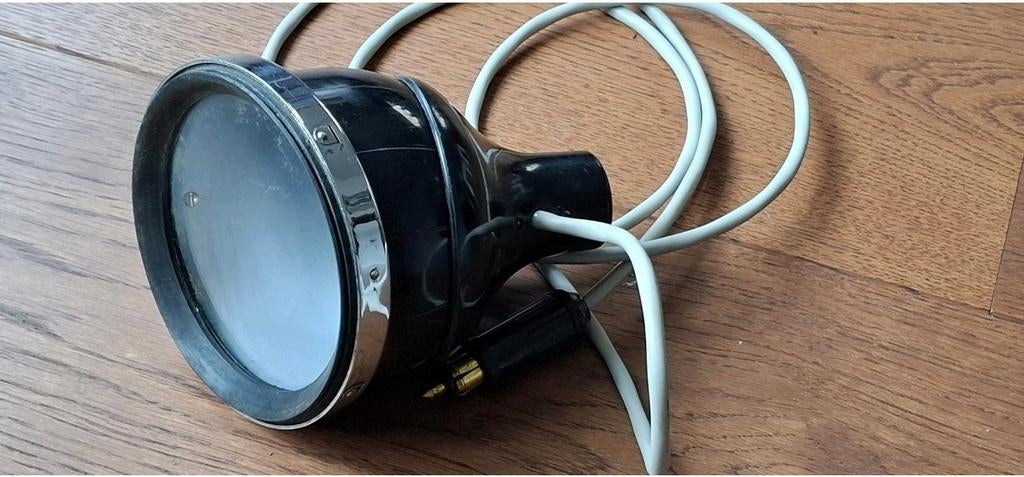Zeldzame Helphos zoeklamp zwart - Porsche VW Kever Oldtimer, Ophalen of Verzenden, Gebruikt