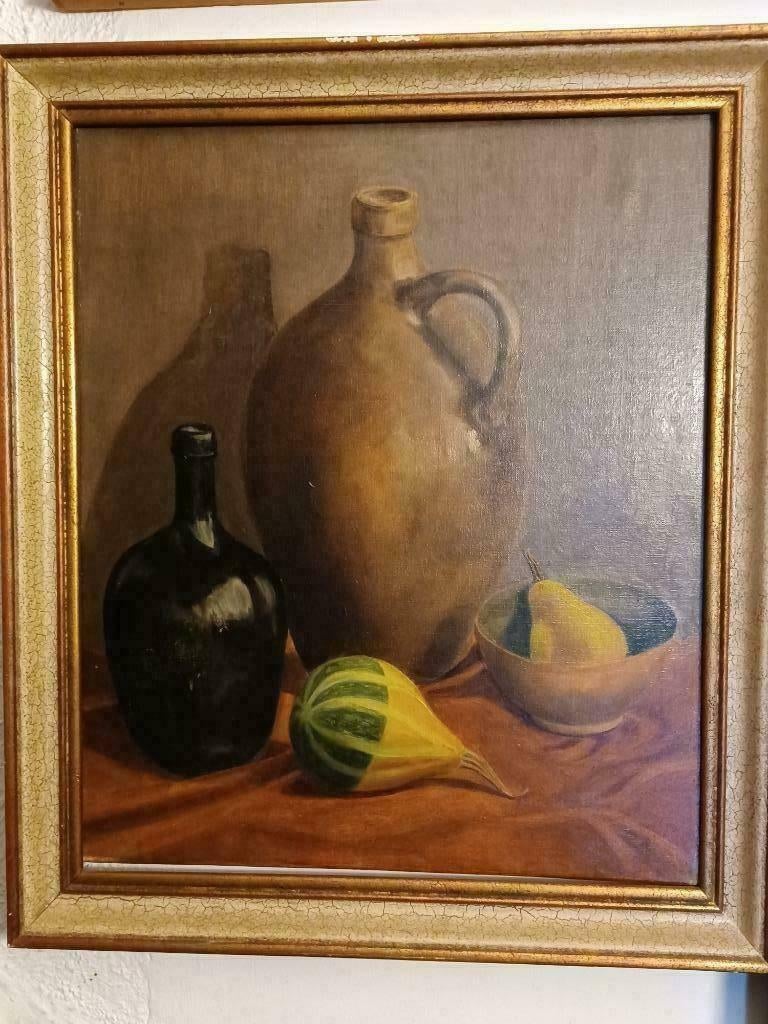 Schilderij Wijnkruik met kalebas                       25vp, Ophalen of Verzenden