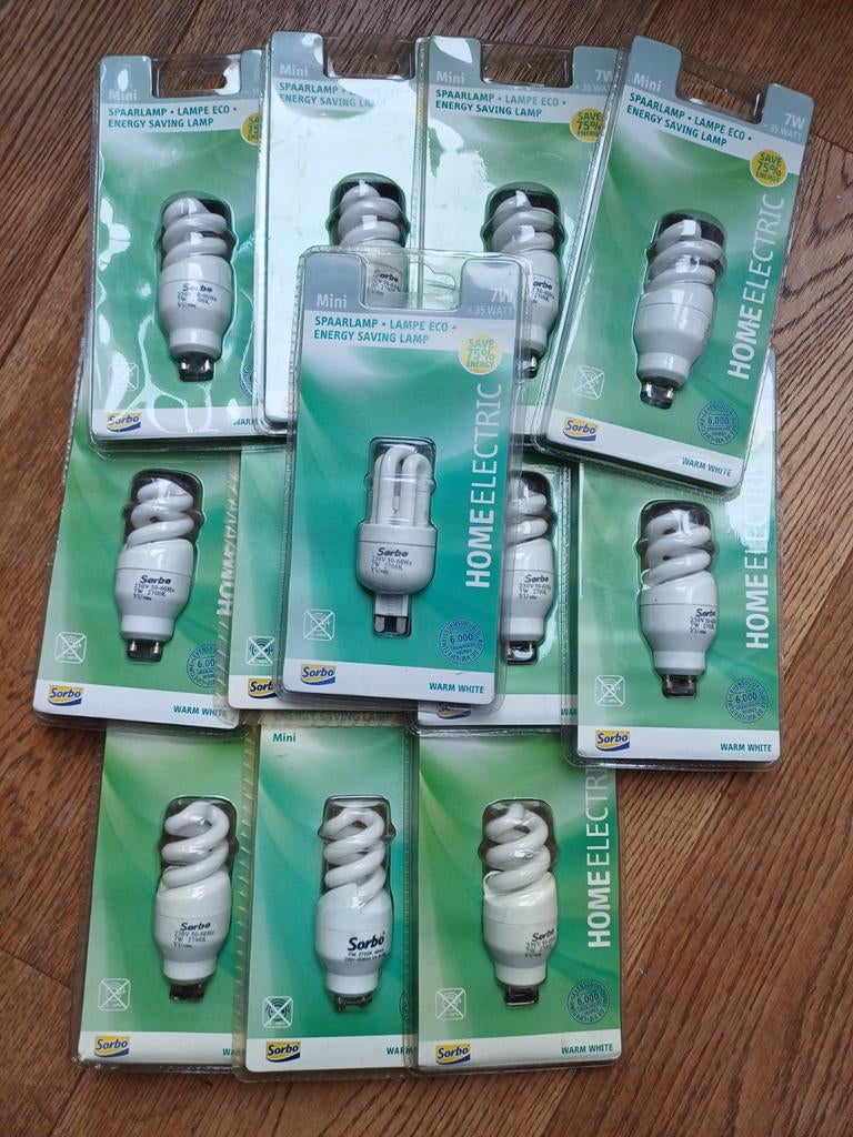 15x Sorbo spaarlampen GU10 fitting 7 Watt, Minder dan 30 watt, Nieuw, Ophalen of Verzenden, Spaarlamp