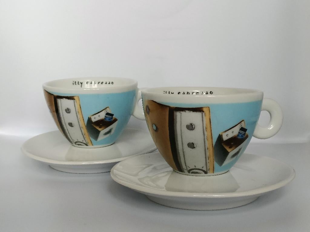 Illy Collection 2002 - 2x cappuccino Norma Jean Int. Flight, Huis en Inrichting, Keuken | Servies, Gebruikt, Ophalen of Verzenden