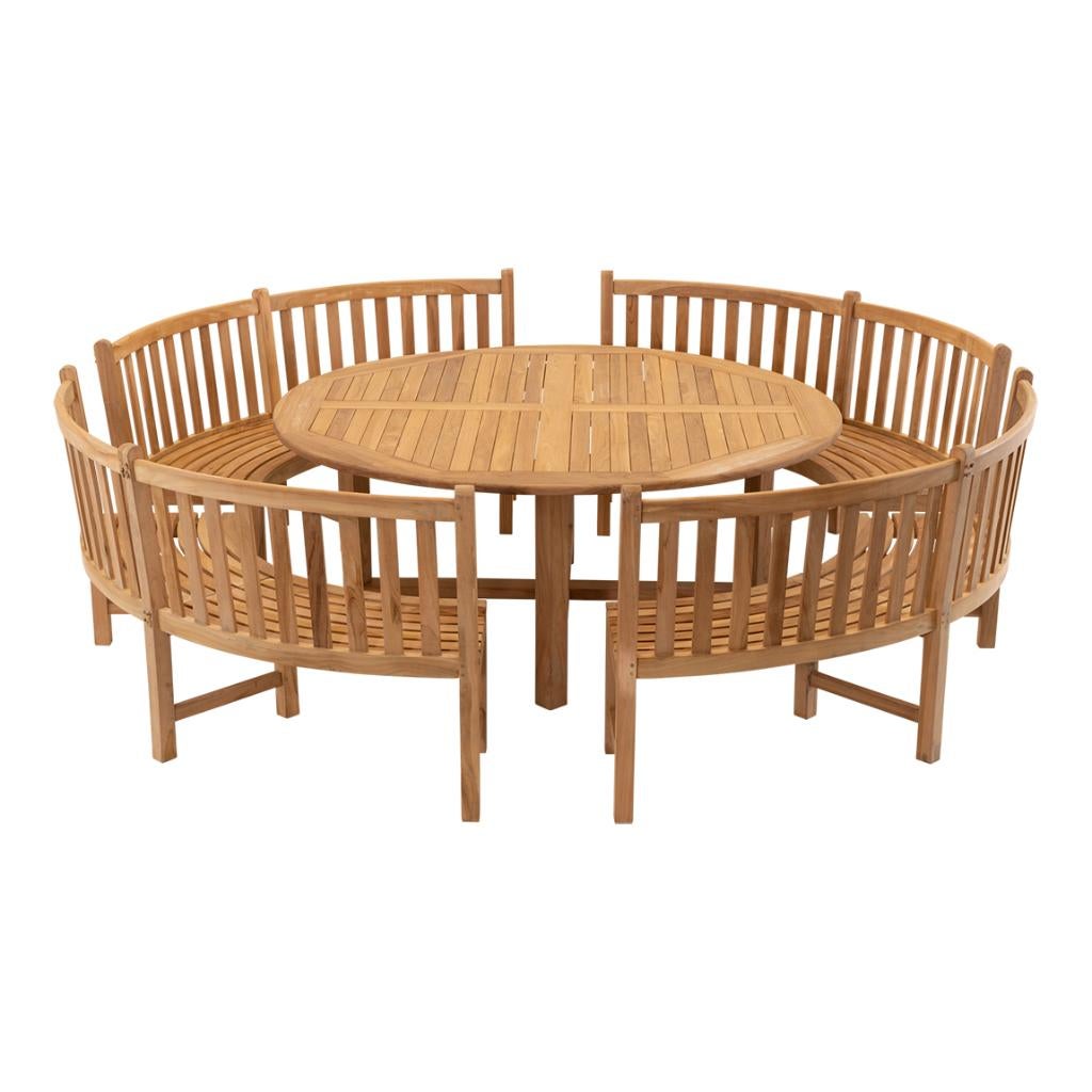 Teakhouten tuinbank met ronde rugleuning 200 cm, Tuin en Terras, Tuinbanken, Ophalen of Verzenden, Nieuw, Teakhout