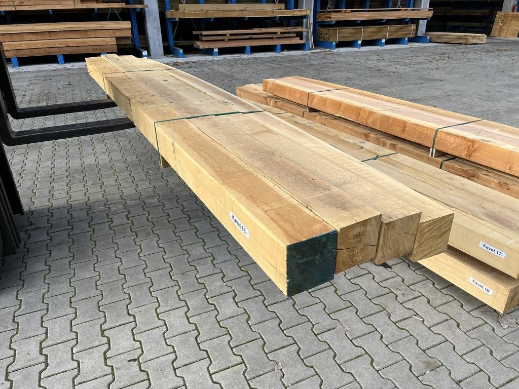 Restant partij Eiken balken 150x150x4000mm, Ophalen, Zo goed als nieuw, 250 cm of meer, Balken