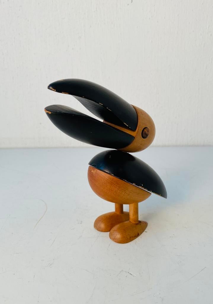 Pelikaan van beukenhout design Gunnar Flørning, Gebruikt, Denemarken, Ophalen of Verzenden, Onbekend