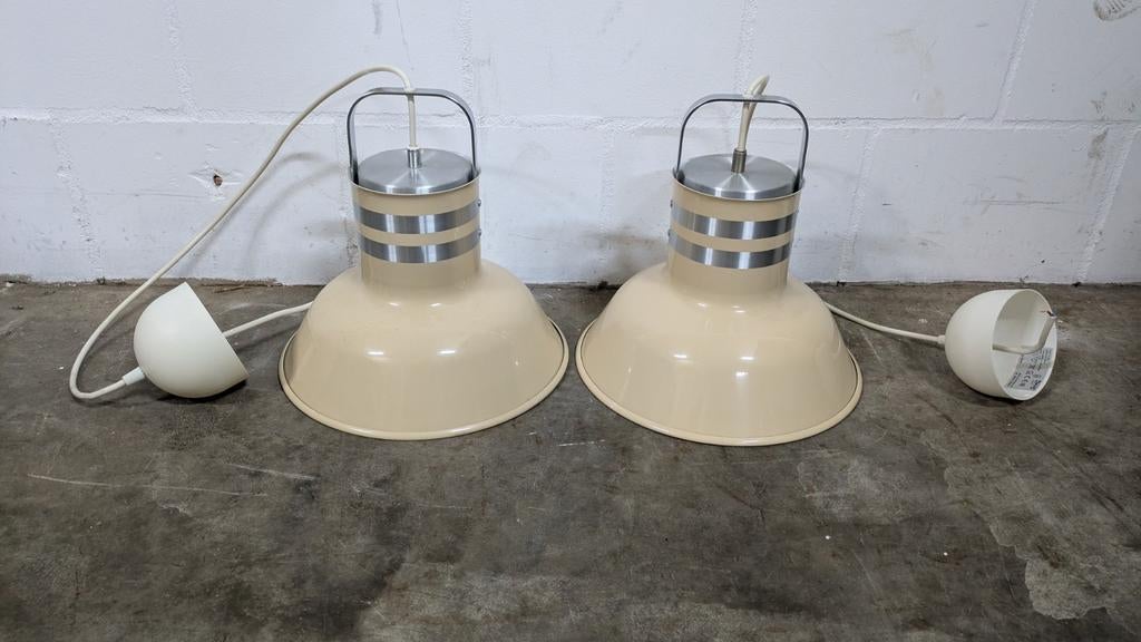 Atelje Lyktan Beige Hanglamp - Zweeds Design, Gebruikt, Ophalen of Verzenden, Minder dan 50 cm, Industrieel, Vintage