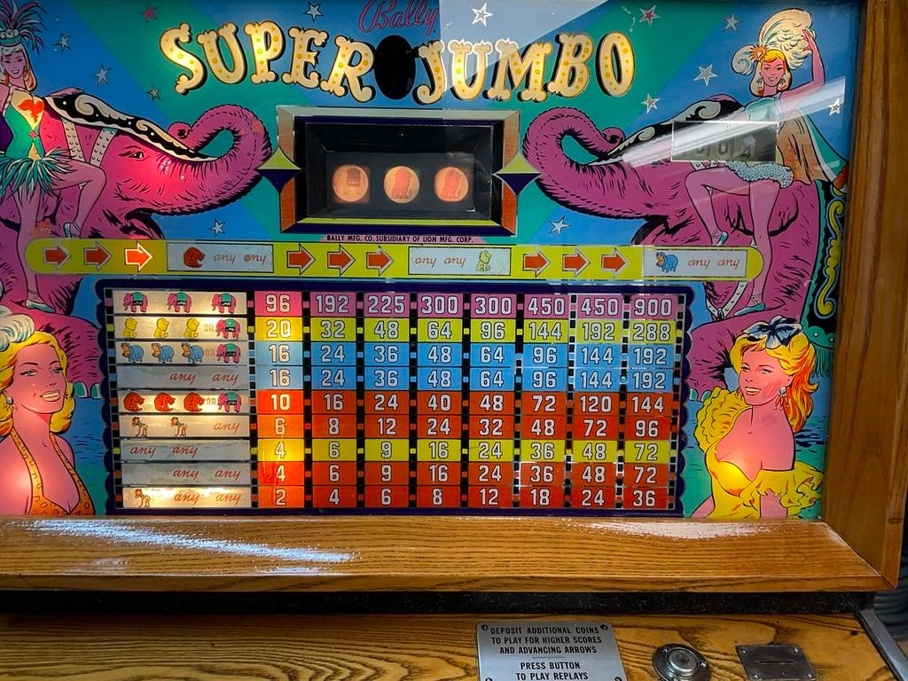Bally Super Jumbo sixties elektro mechanische op voer kast, Verzamelen, Automaten | Gokkasten en Fruitautomaten, Gulden, Ophalen