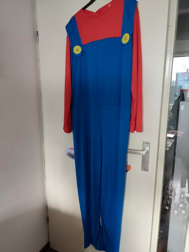 Super Mario loodgieter carnavalspak kostuum maat M, Carnaval, Maat 48/50 (M), Ophalen of Verzenden, Zo goed als nieuw