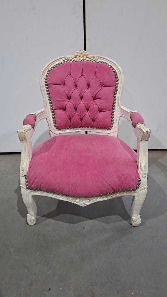Kinder Barok stoeltje roze. Prinsessenstoel voor kinderkamer, Huis en Inrichting, Stoelen, Gebruikt, Eén, Stof, Overige kleuren