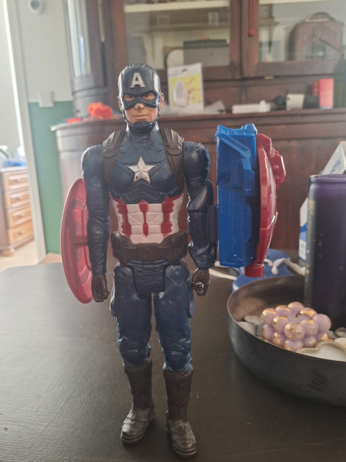 Titan Hero Series Captain America met blaster en schild, Ophalen of Verzenden, Zo goed als nieuw