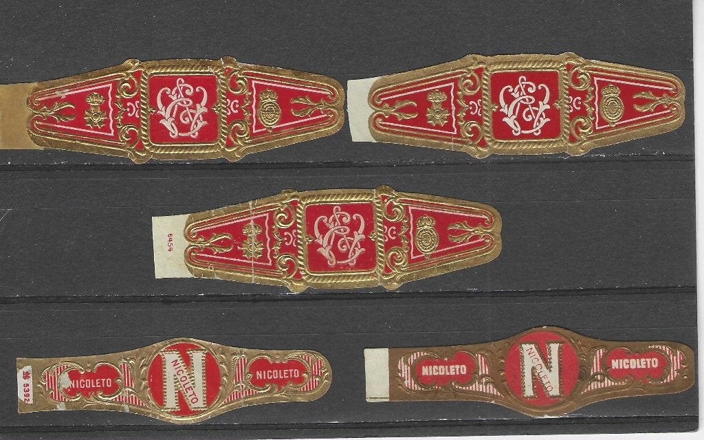 klassiek blad 568    NICOLETO   sigarenbanden, Verzamelen, Ophalen of Verzenden, Zo goed als nieuw, Sigarenbandjes