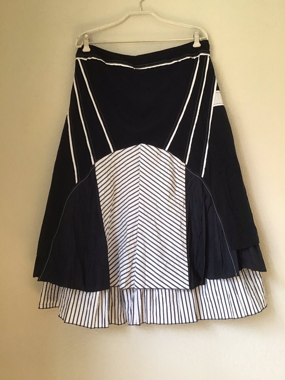 Biba gevoerde Rok donkerblauw/wit maat 40, Maat 38/40 (M), Blauw, Ophalen of Verzenden, Zo goed als nieuw
