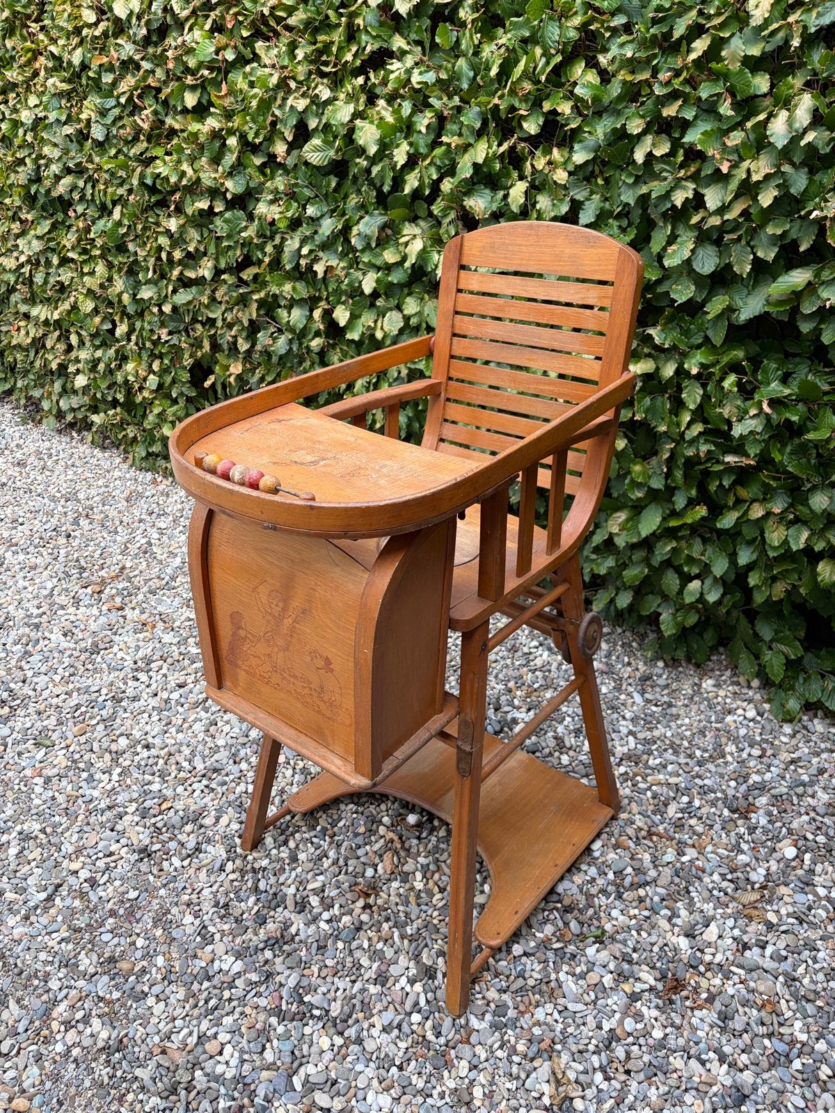 Antieke houten kinderstoel / tafel (Jokel), Ophalen of Verzenden, Gebruikt, Overige typen, Afneembaar eetblad