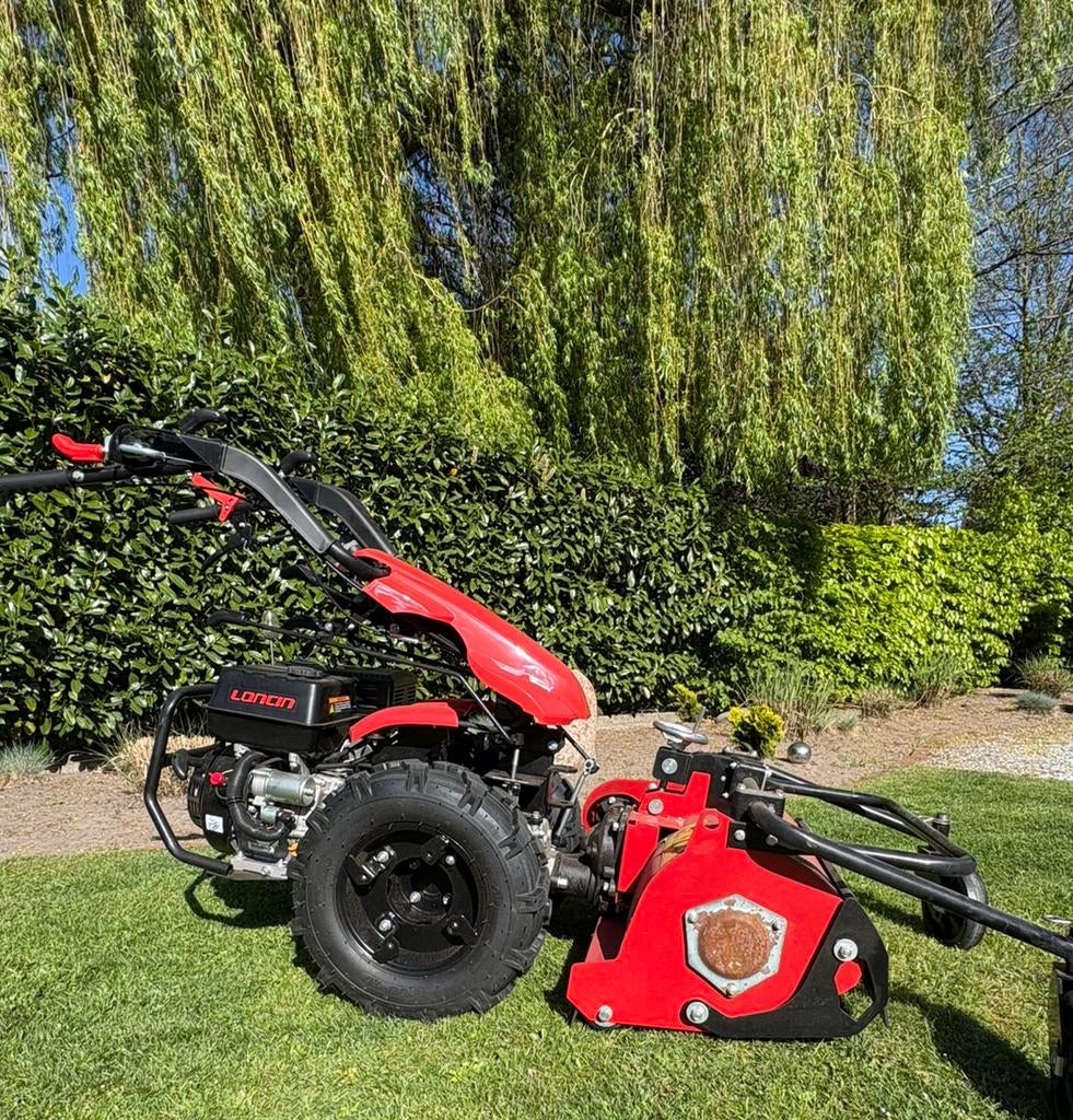 Werktuigdrager met Klepelmaaier Grasmaaier, Ophalen, Versnellingen, Zo goed als nieuw, Benzine-grasmaaier