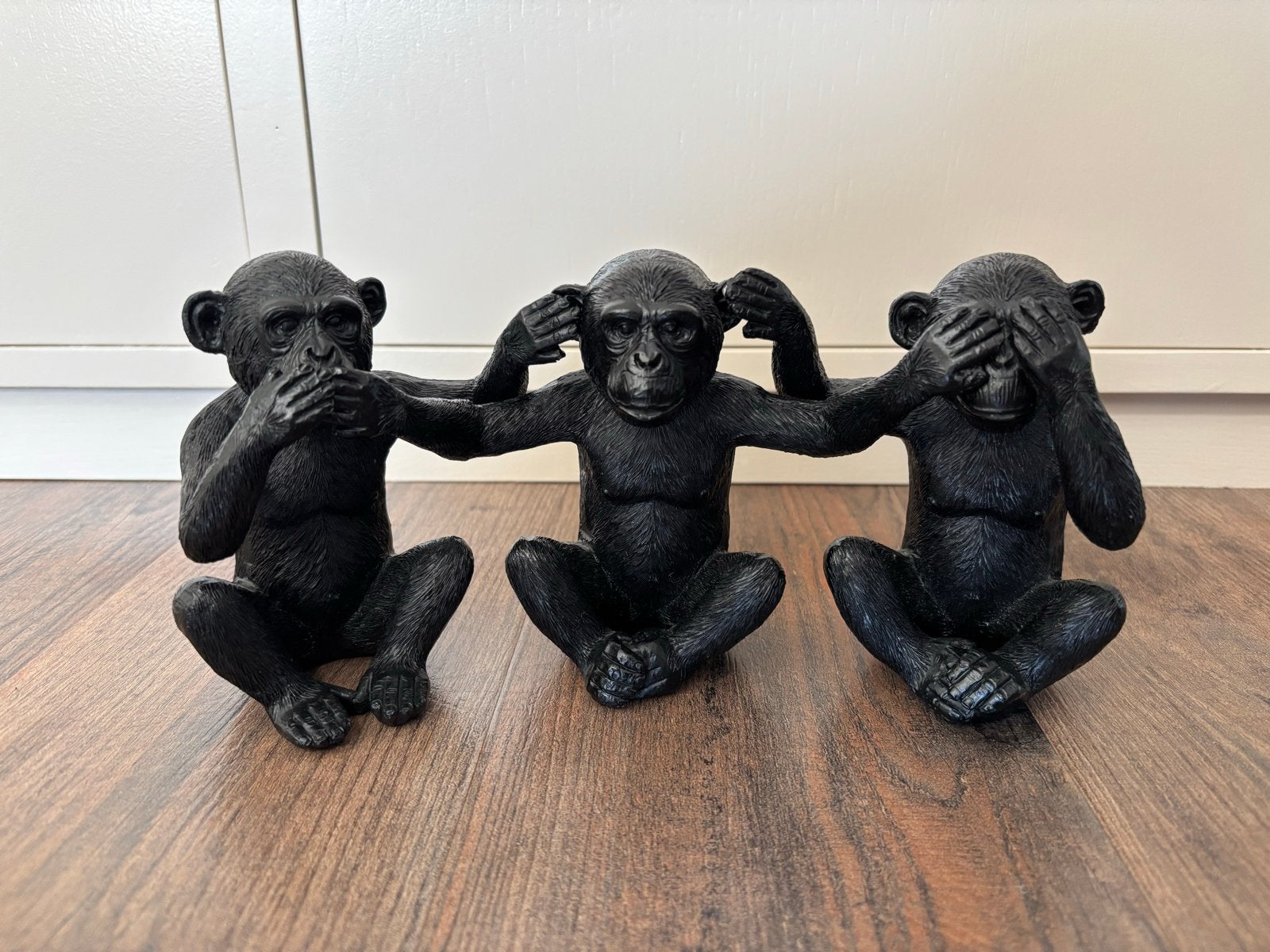 Decoratie aapjes horen-zien-zwijgen, Zwart, Overige materialen, Overige stijlen, Ophalen of Verzenden