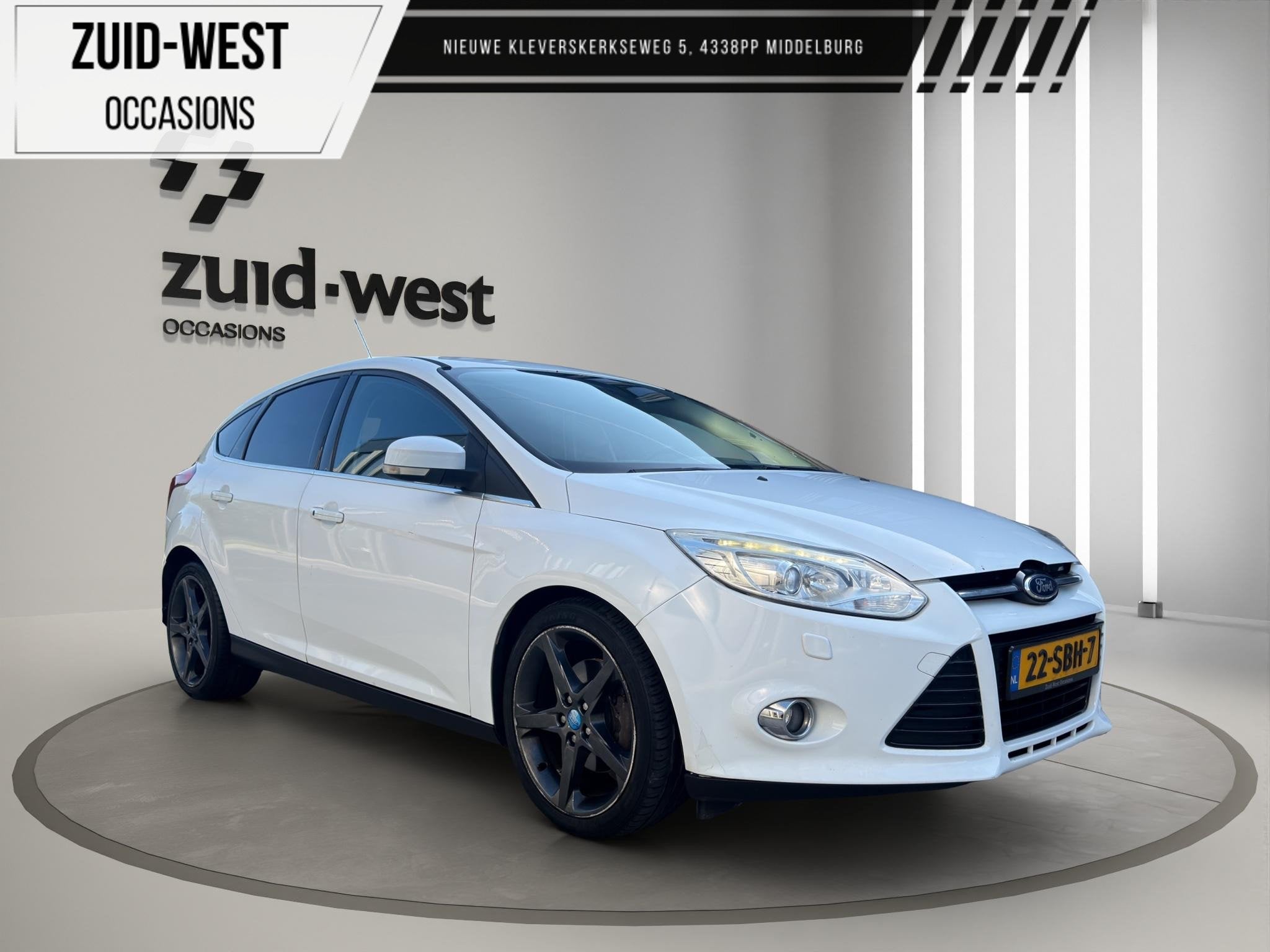 Ford Focus 1.6 EcoBoost Titanium Clima Cruise, Auto's, Stof, Gebruikt, 4 cilinders, Wit