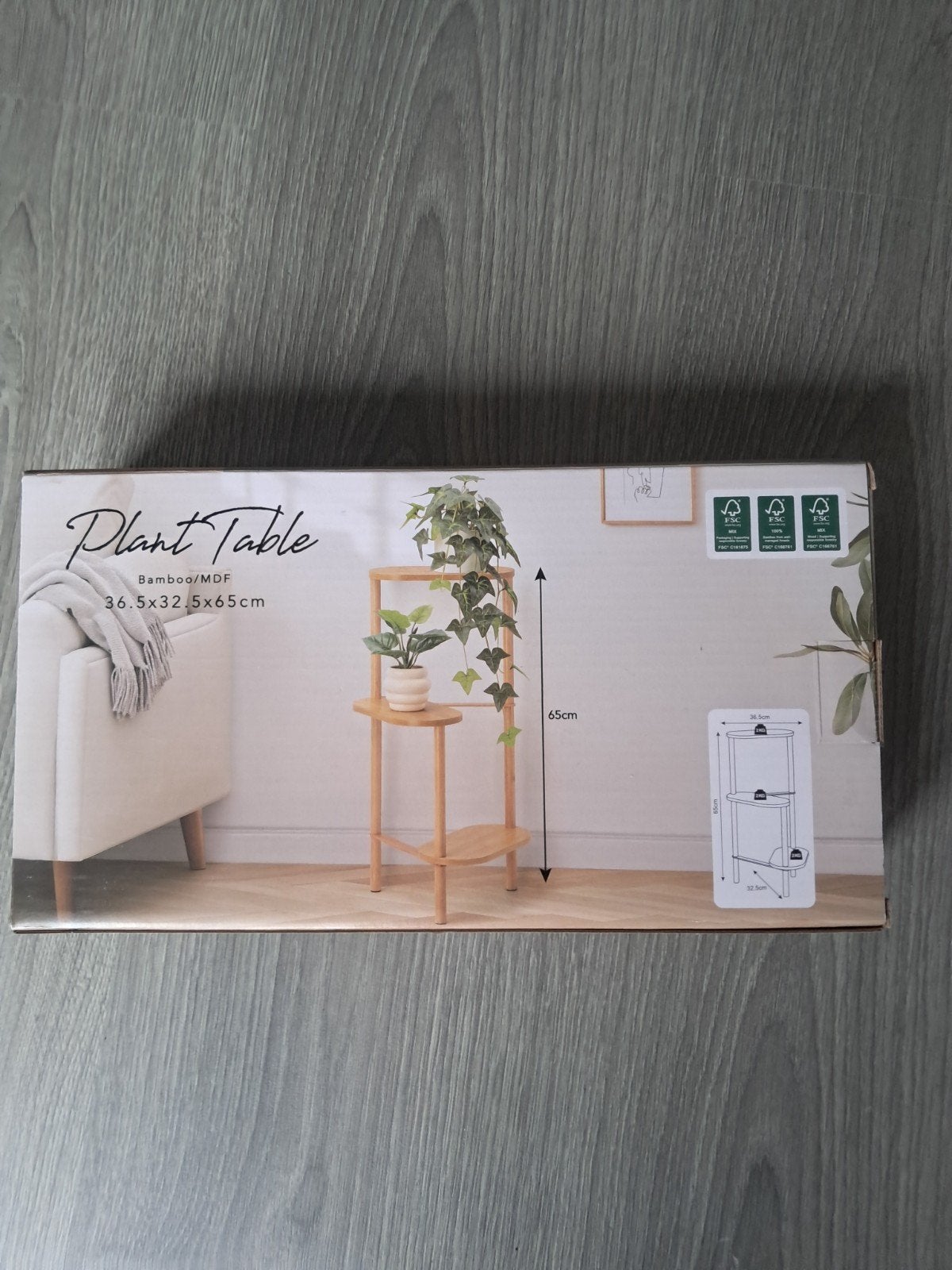 Nieuwe Plantentafel Bamboe/MDF - 65cm hoog, Hout, Nieuw, Ophalen of Verzenden, Modern