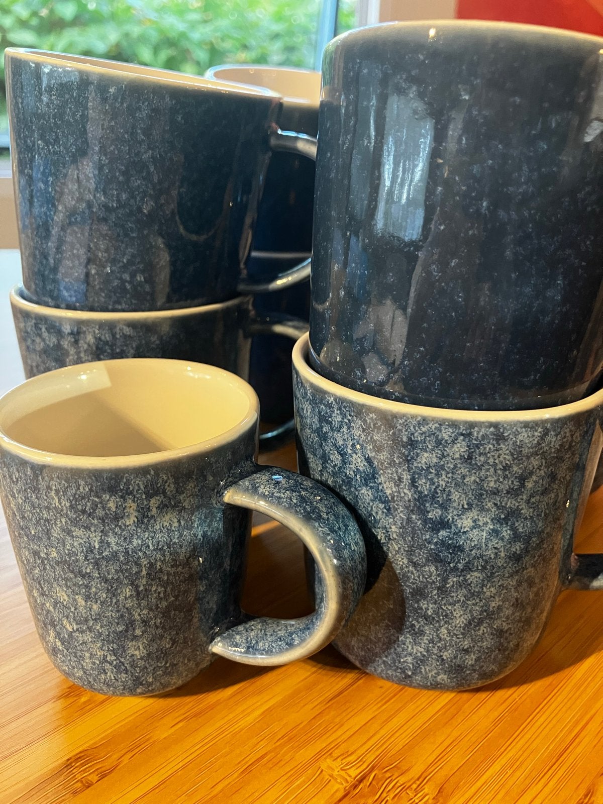 Hema kopjes - 8 grote (7,5 cm) en 2 kleine espresso kopjes, Huis en Inrichting, Ophalen of Verzenden, Gebruikt, Blauw, Overige merken