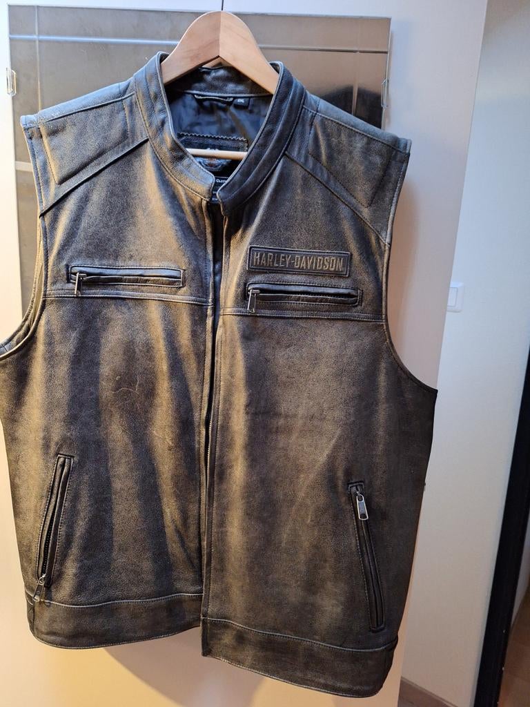 Harley-Davidson Leren Vest - Maat 2XL, Heren, Ophalen of Verzenden, Tweedehands, Harley-Davidson