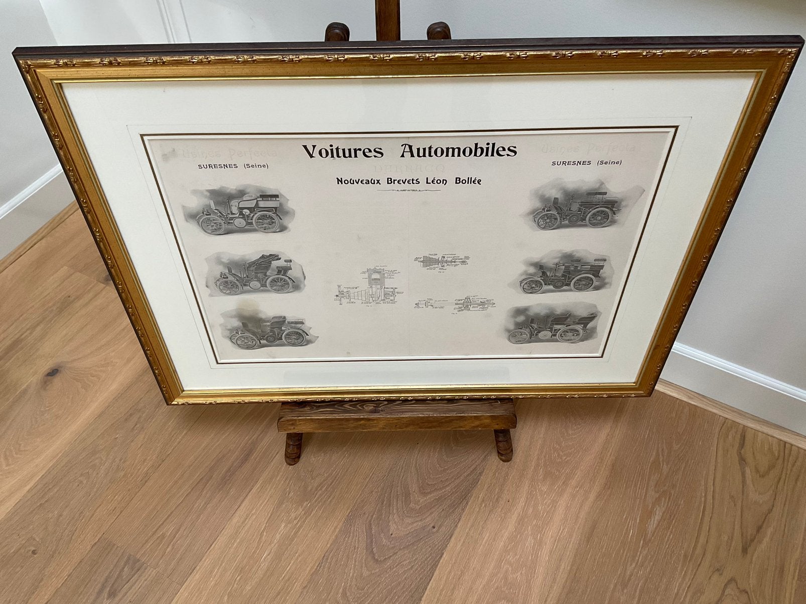 Poster Annonce Automobiles “Léon Bollée” anno 1900!, Ophalen of Verzenden