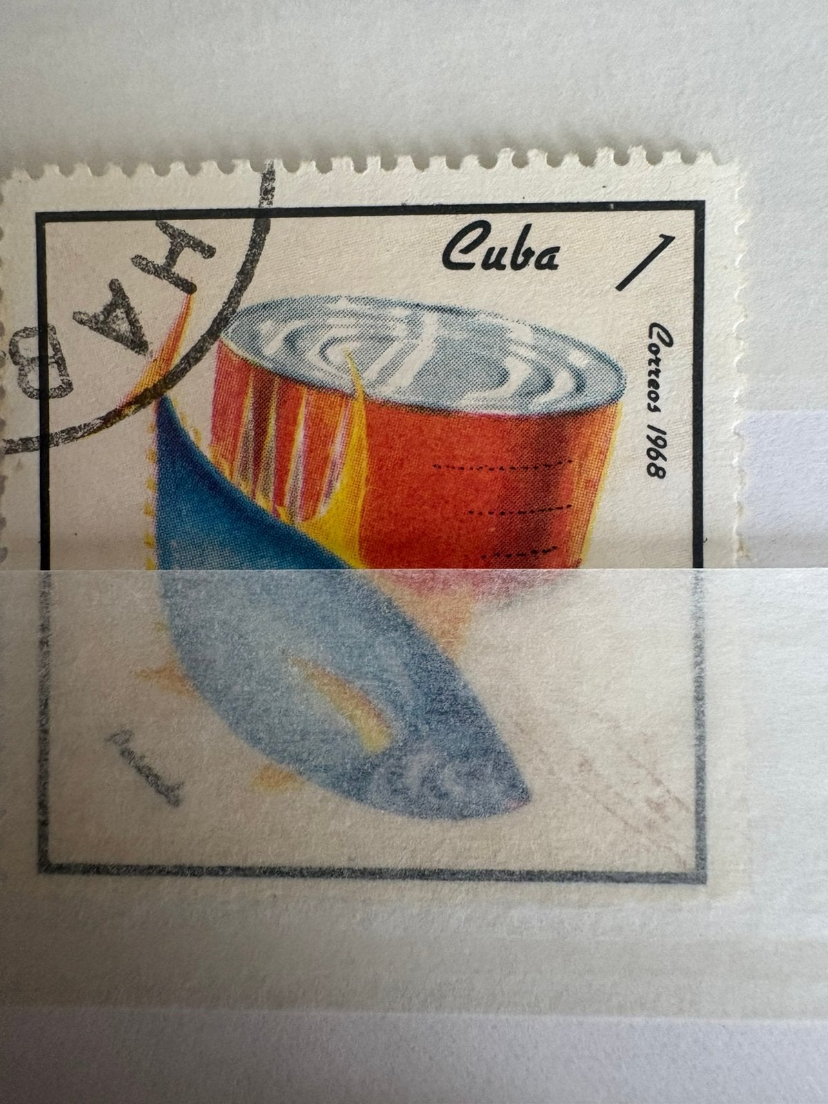 Cuba postzegel 1968 - Tonijn in blik, Ophalen of Verzenden, Gestempeld
