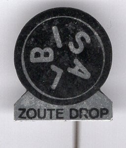 Bisal zoute drop blik speldje ( T_096), Verzenden, Zo goed als nieuw, Merk, Speldje of Pin