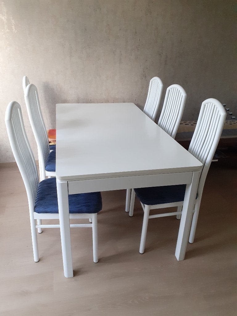 TAFEL MET 6 STOELEN, Ophalen, Gebruikt, 50 tot 100 cm, Vijf personen of meer