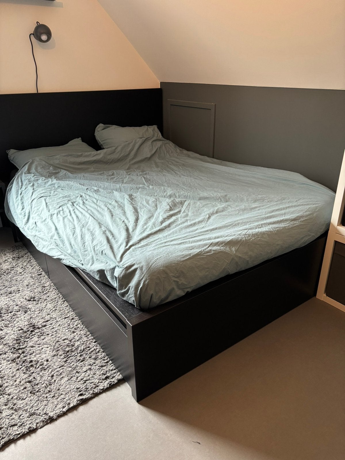 Twijfelaar IKEA Malm 140x200cm, met bedlades, Huis en Inrichting, Slaapkamer | Bedden, Ophalen, Verstelbaar, Zwart, 140 cm
