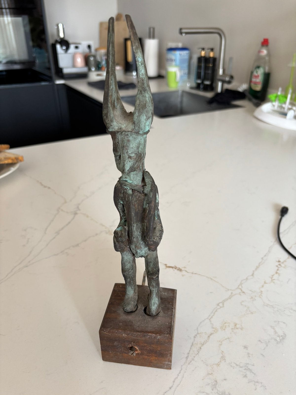 Antieke Ikenga Igbo Nigeria brons beeld sculptuur afrika, Ophalen of Verzenden