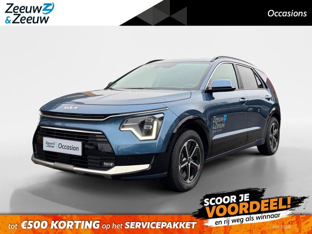 Kia Niro 1.6 GDi Hybrid DynamicPlusLine | Schuifdak | Head u, Auto's, Kia, 137 pk, Gebruikt, Euro 6, Blauw